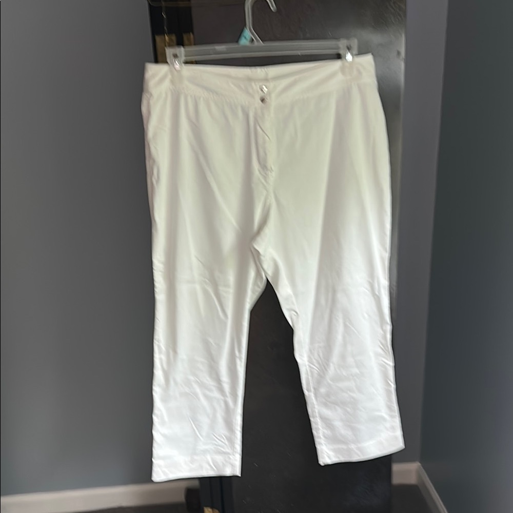 Boston Proper White Chinos Lightweight Pull-On